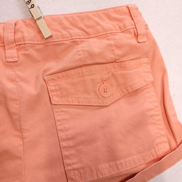 Victoria's Secret Button Zip Light Wash Chino Short Shorts Womens Size 4 Orange - Picture 9 of 10